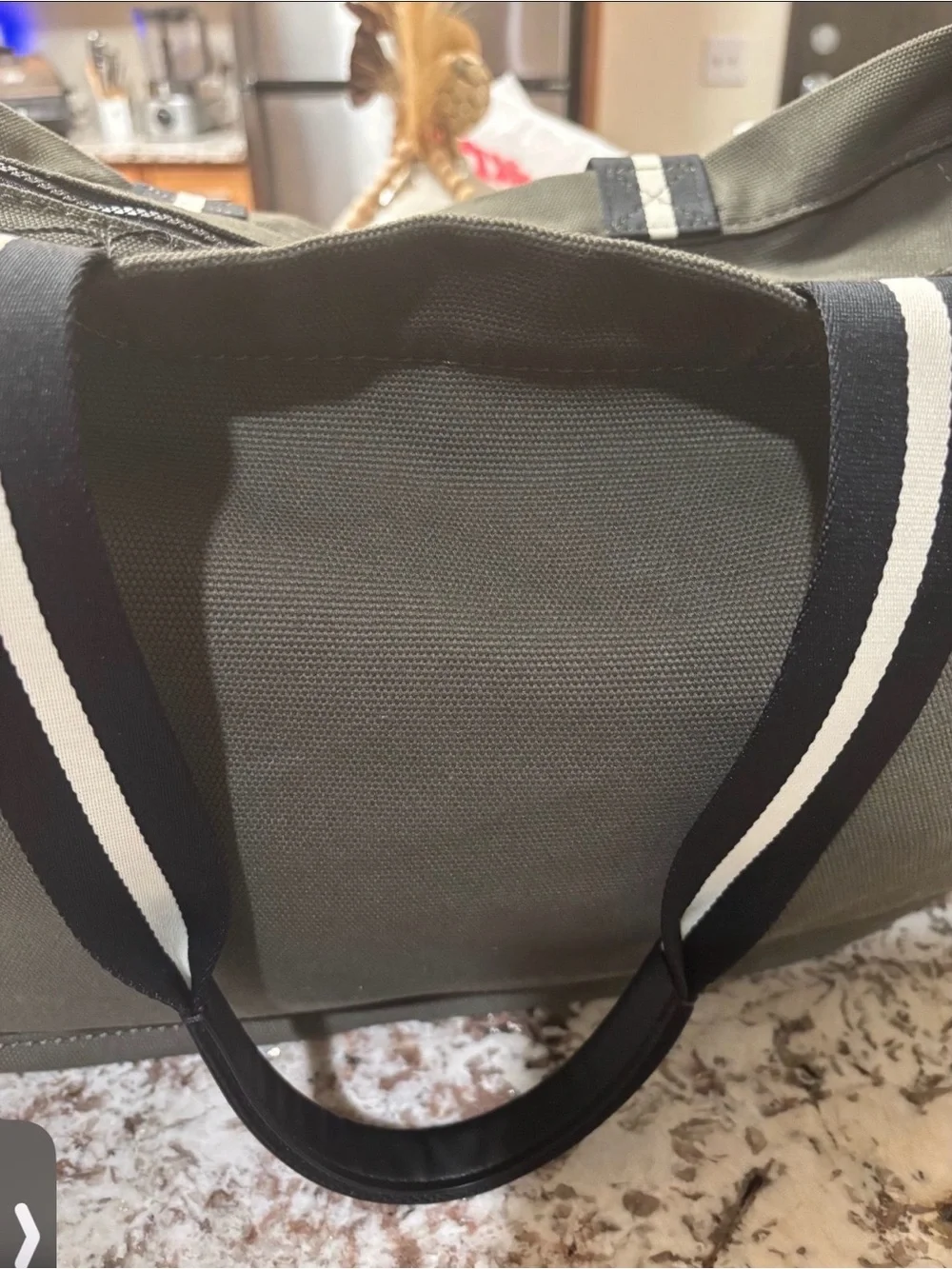 Marc Jacobs Olive Green Duffel Bag with White Logo